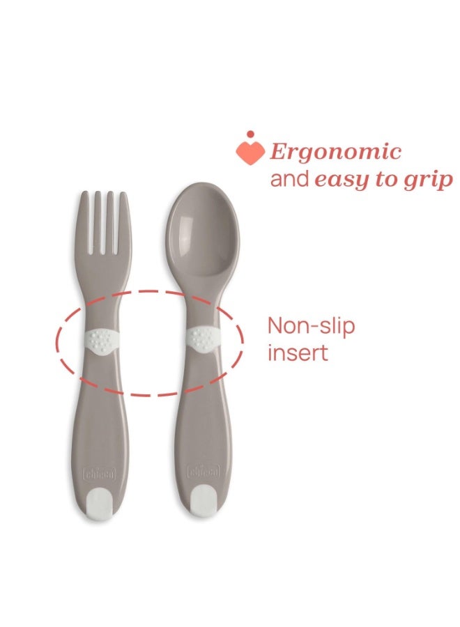 Chicco First Cutlery 12M+ Grey - Image 2